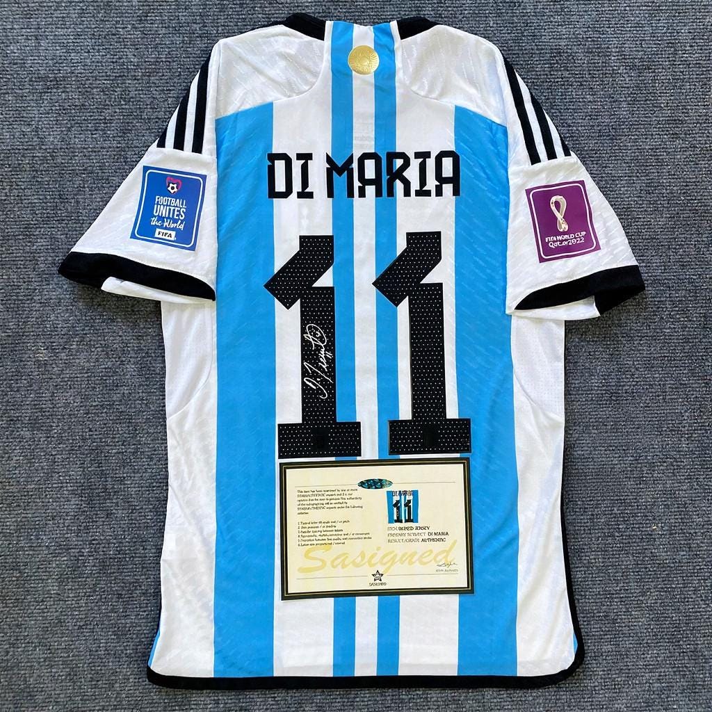 Ángel Di María SIGNED - Argentina 2022 Home Jersey/Shirt - PRINTED AUTOGRAPH