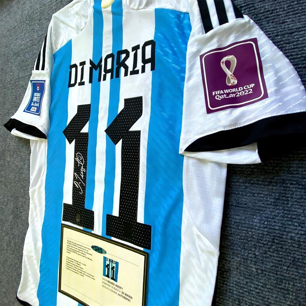 Ángel Di María SIGNED - Argentina 2022 Home Jersey/Shirt - PRINTED AUTOGRAPH