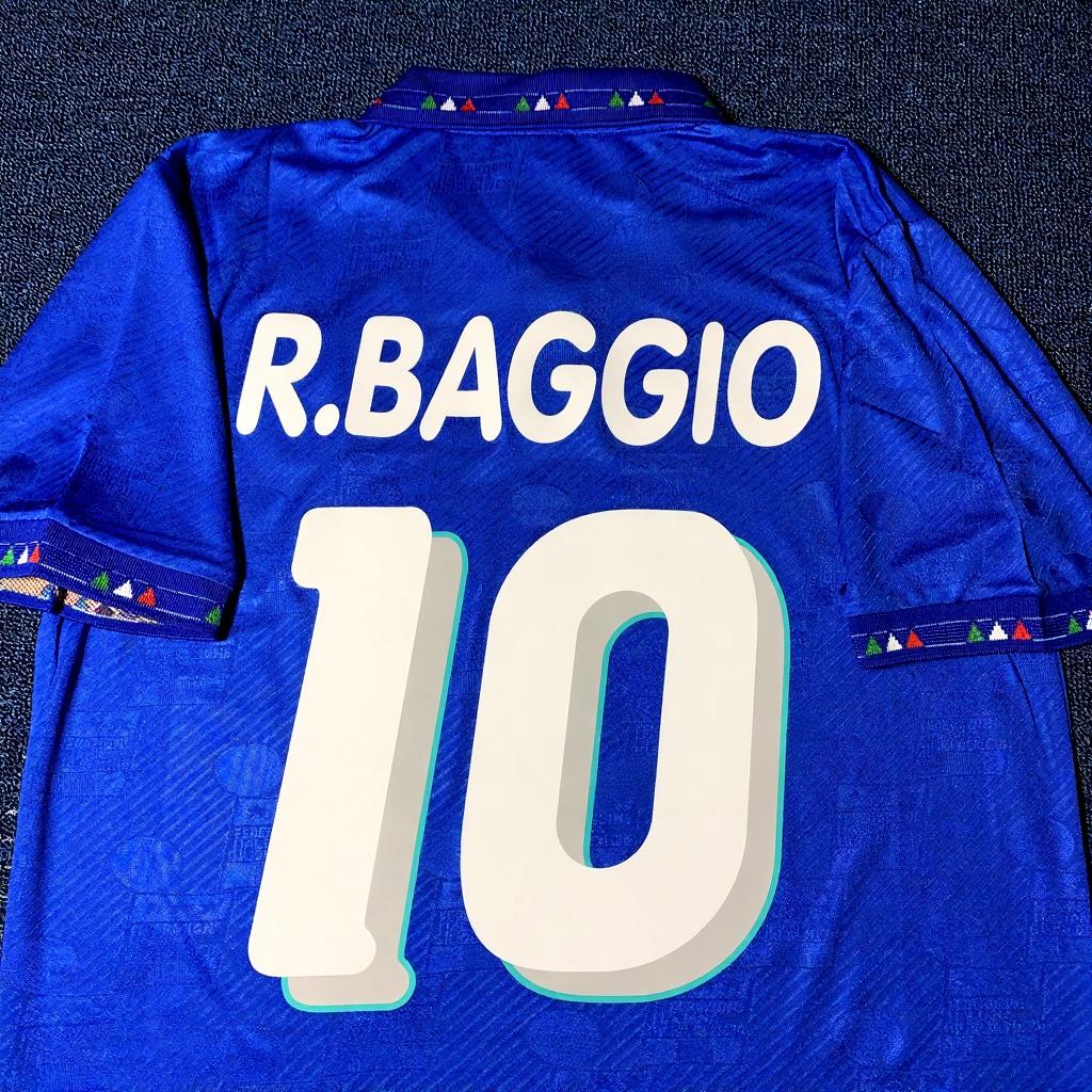 Roberto Baggio SIGNED - Italy 1994 Home Jersey/Shirt - PRINTED AUTOGRAPH