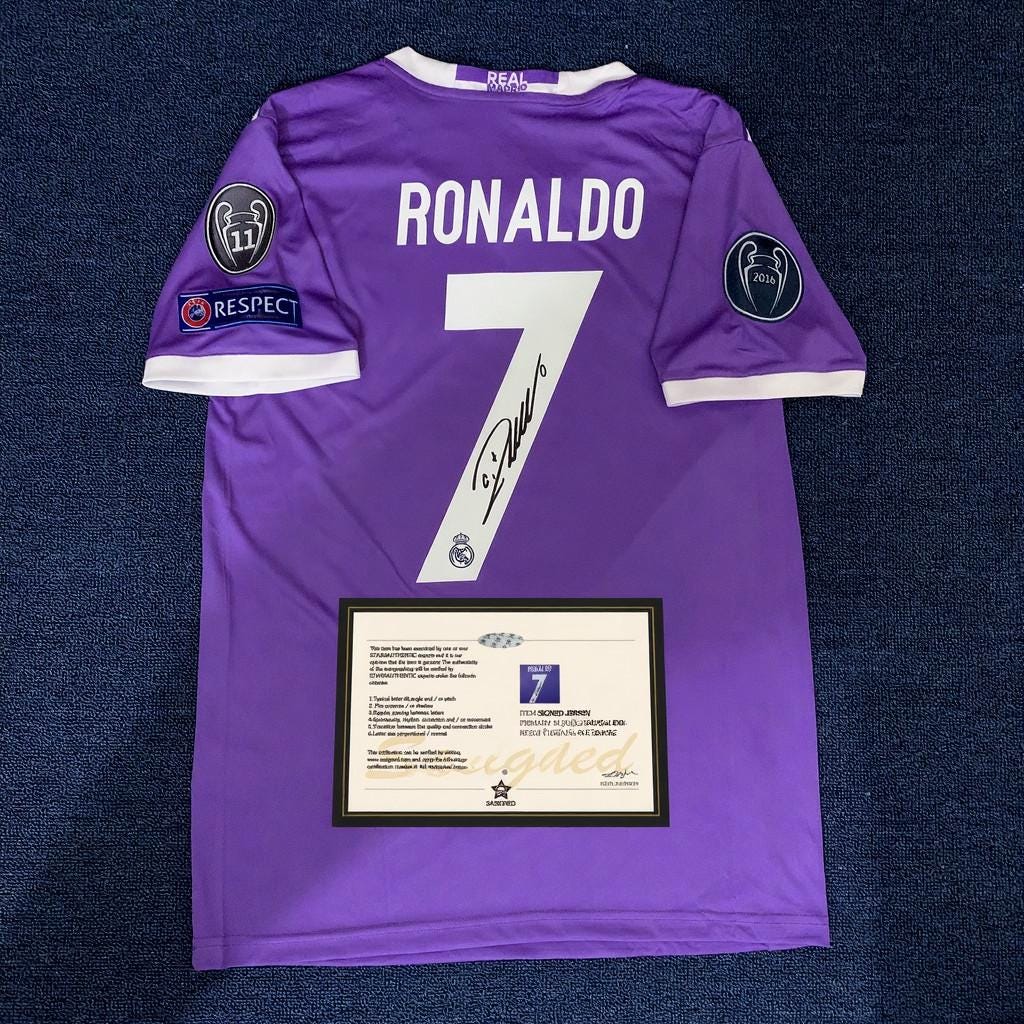 C. Ronaldo Signed - Real Madrid 16/17 Away Jersey/Shirt - Printed Autograph