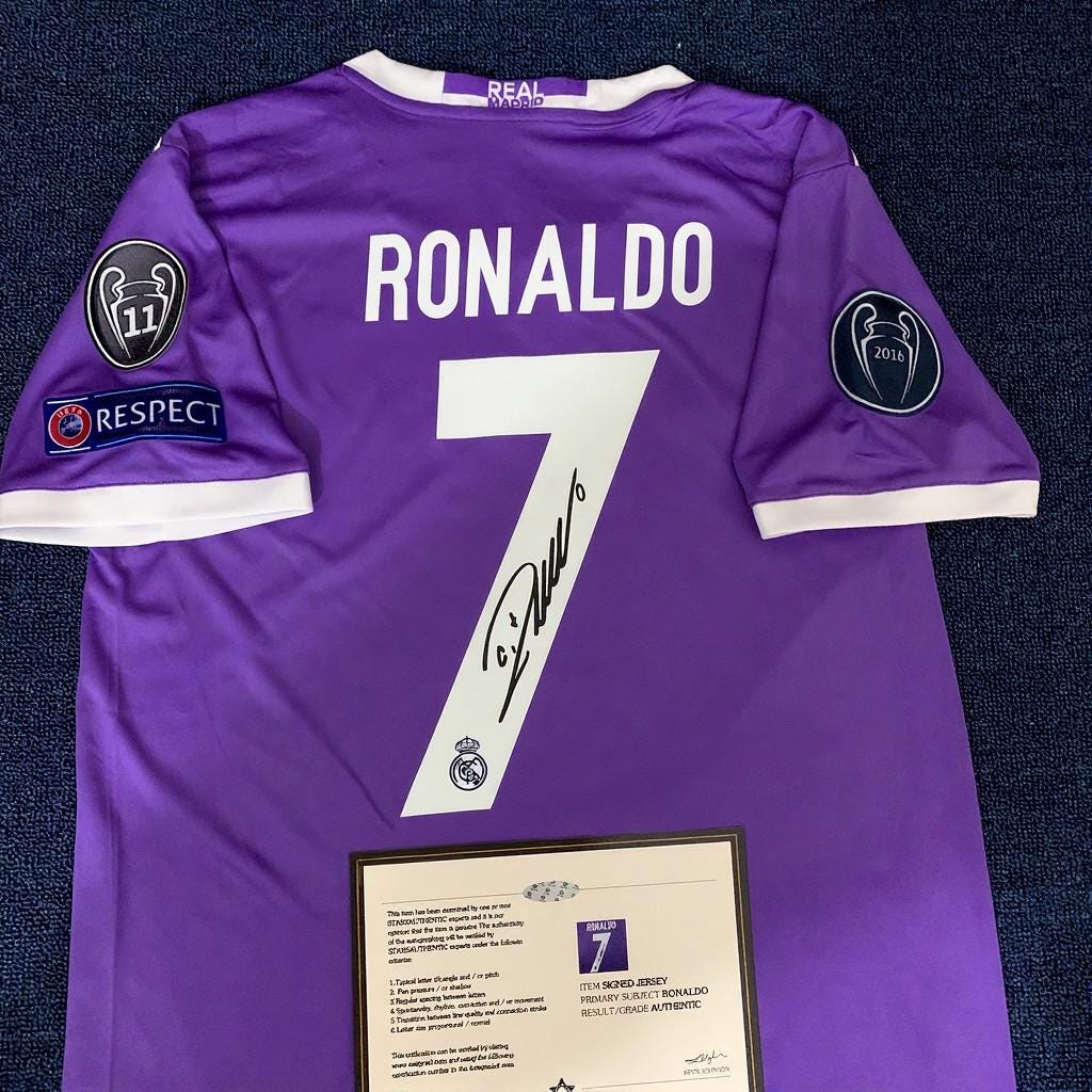 C. Ronaldo Signed - Real Madrid 16/17 Away Jersey/Shirt - Printed Autograph