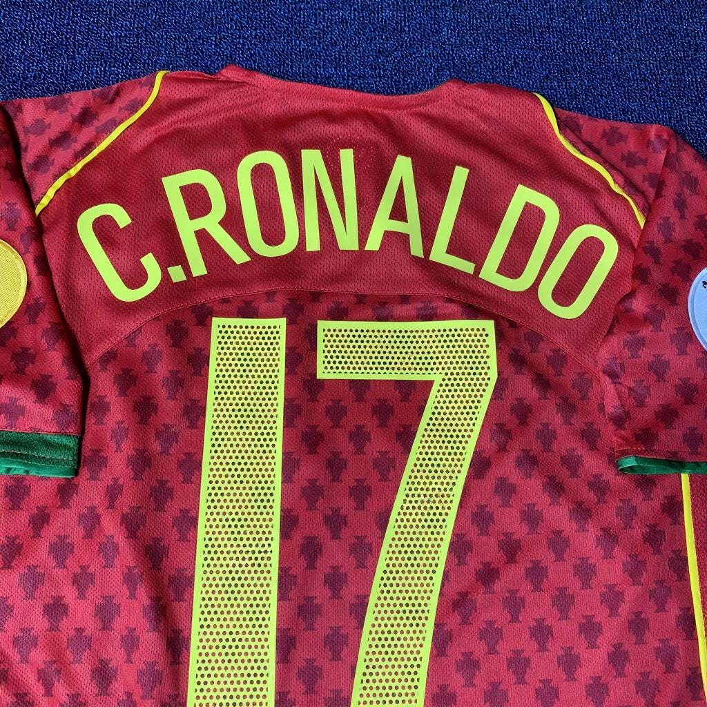 C. Ronaldo Signed - Portugal 2004 Retro Home Jersey/Shirt - Printed Autograph