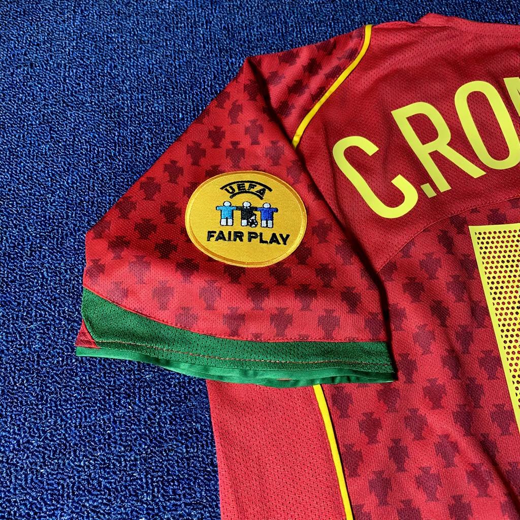C. Ronaldo Signed - Portugal 2004 Retro Home Jersey/Shirt - Printed Autograph