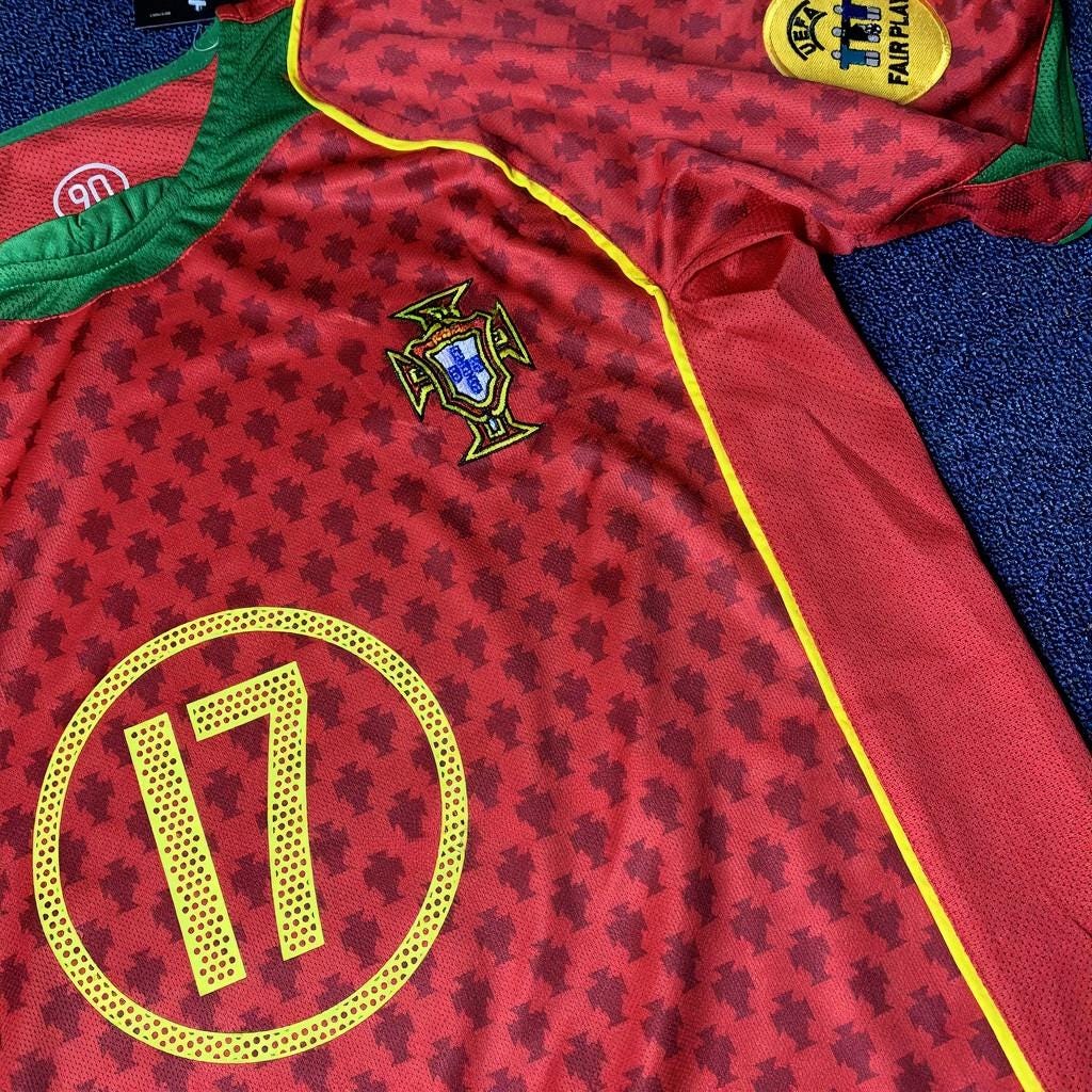 C. Ronaldo Signed - Portugal 2004 Retro Home Jersey/Shirt - Printed Autograph