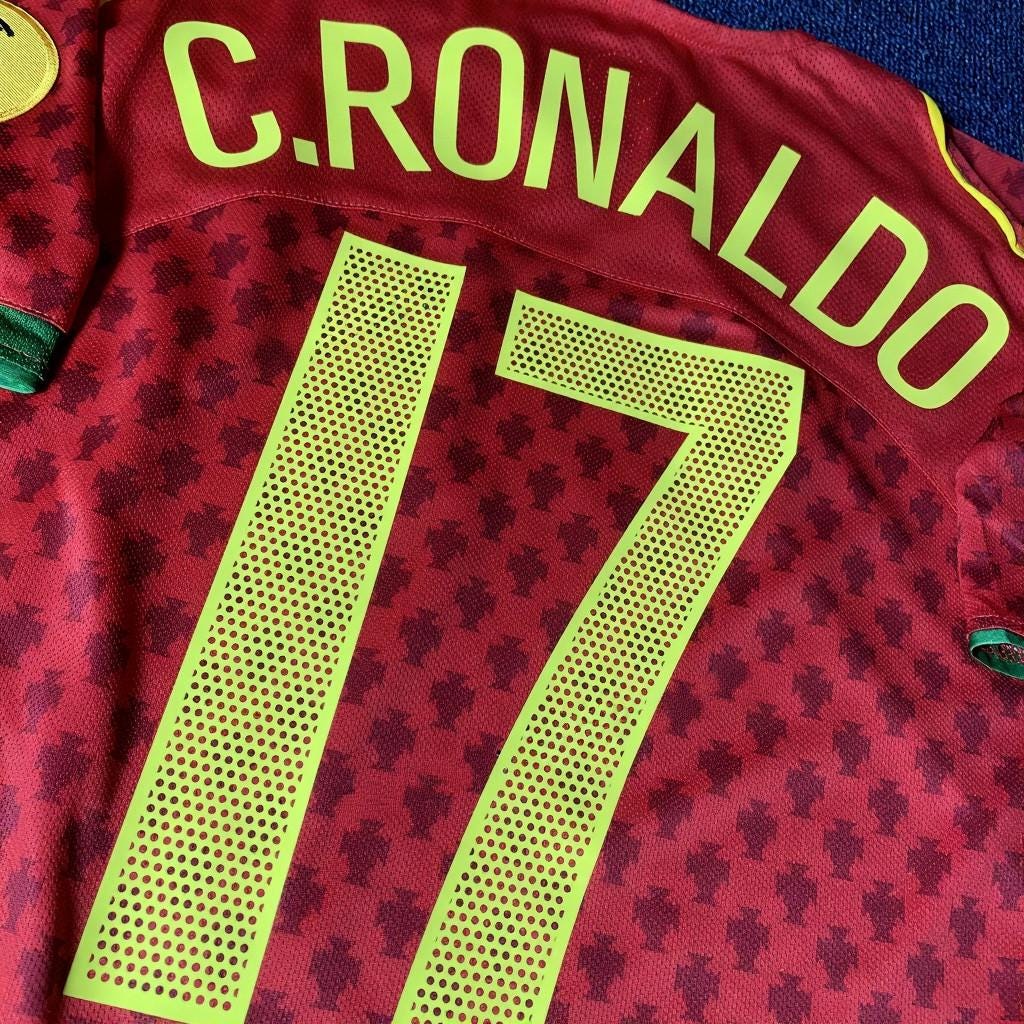 C. Ronaldo Signed - Portugal 2004 Retro Home Jersey/Shirt - Printed Autograph