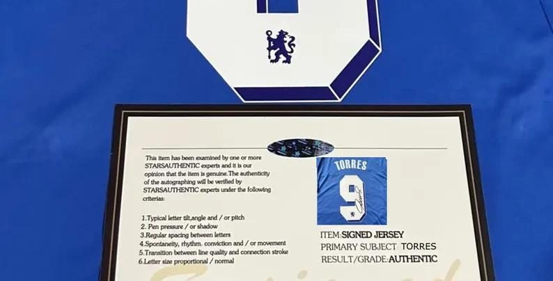 Fernando Torres SIGNED - Chelsea 11/12 Home Jersey/Shirt - PRINTED AUTOGRAPH