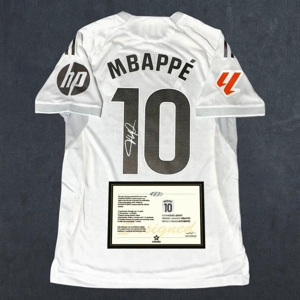 Kylian Mbappé SIGNED - Real Madrid 25/26 Home Jersey/Shirt - PRINTED AUTOGRAPH