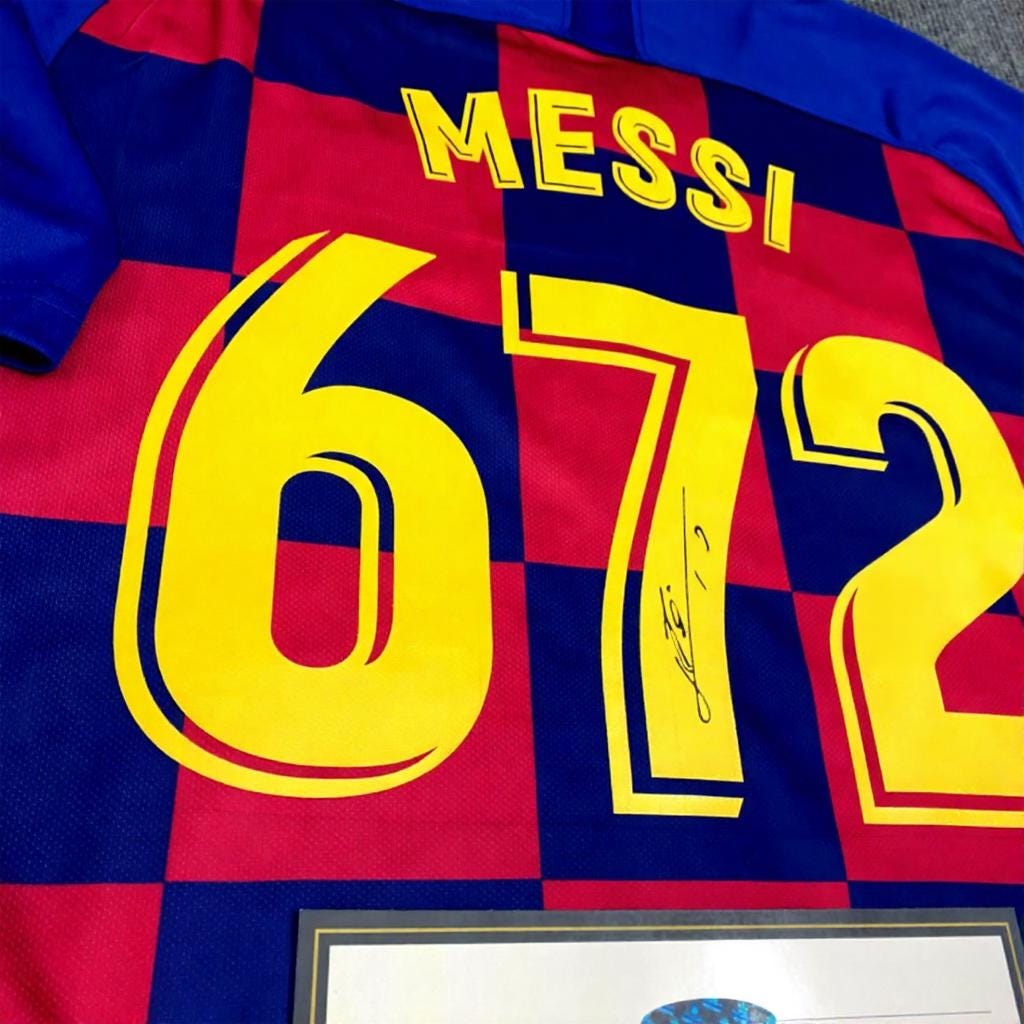 L. Messi SIGNED - 607nd Goal Commemorative Jersey/Shirt - PRINTED AUTOGRAPH