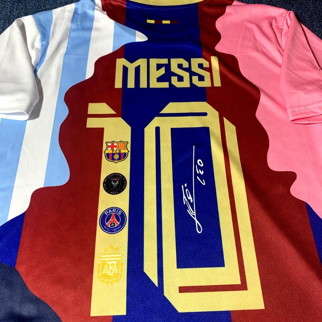 Lionel Messi SIGNED - Career Journey 2025 Home Jersey/Shirt - PRINTED AUTOGRAPH