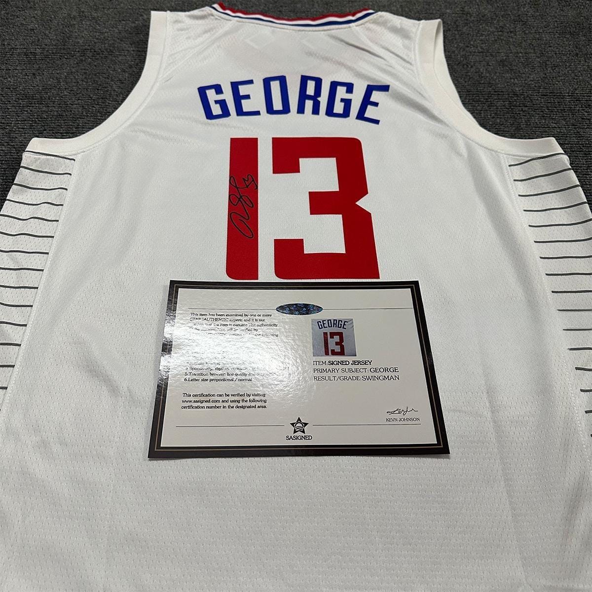 Paul George SIGNED - Los A. Clippers 22/23 Home Jersey/Shirt - PRINTED AUTOGRAPH