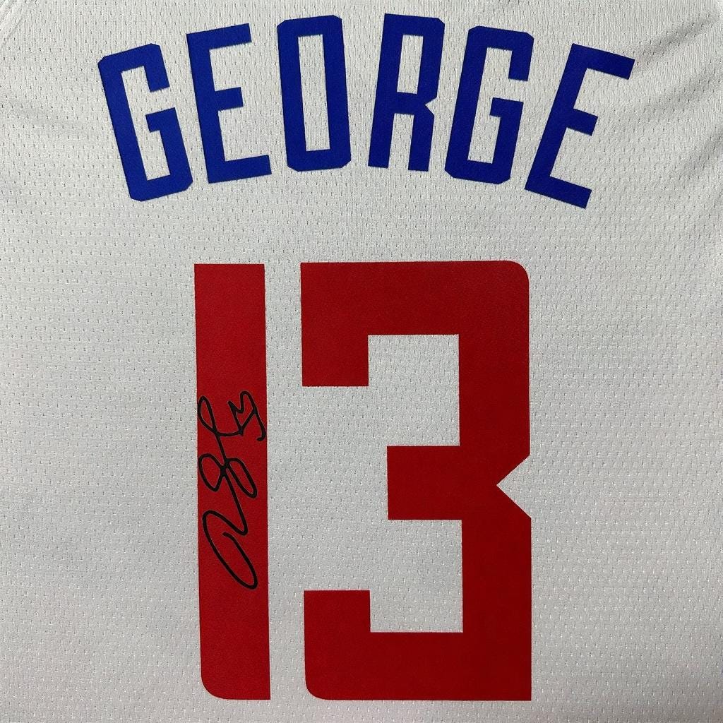 Paul George SIGNED - Los A. Clippers 22/23 Home Jersey/Shirt - PRINTED AUTOGRAPH