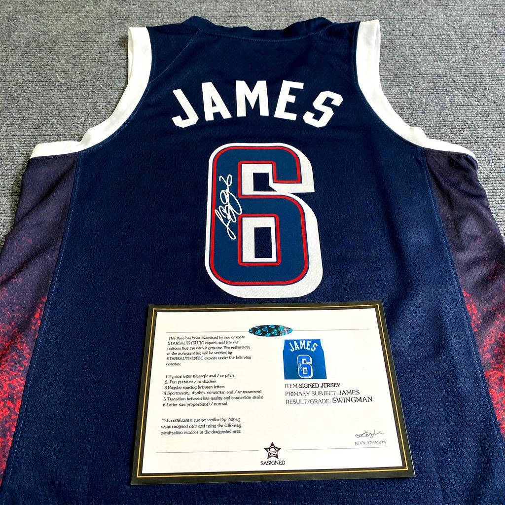 Lebron James SIGNED - Team Usa 2024 Away Jersey/Shirt - PRINTED AUTOGRAPH
