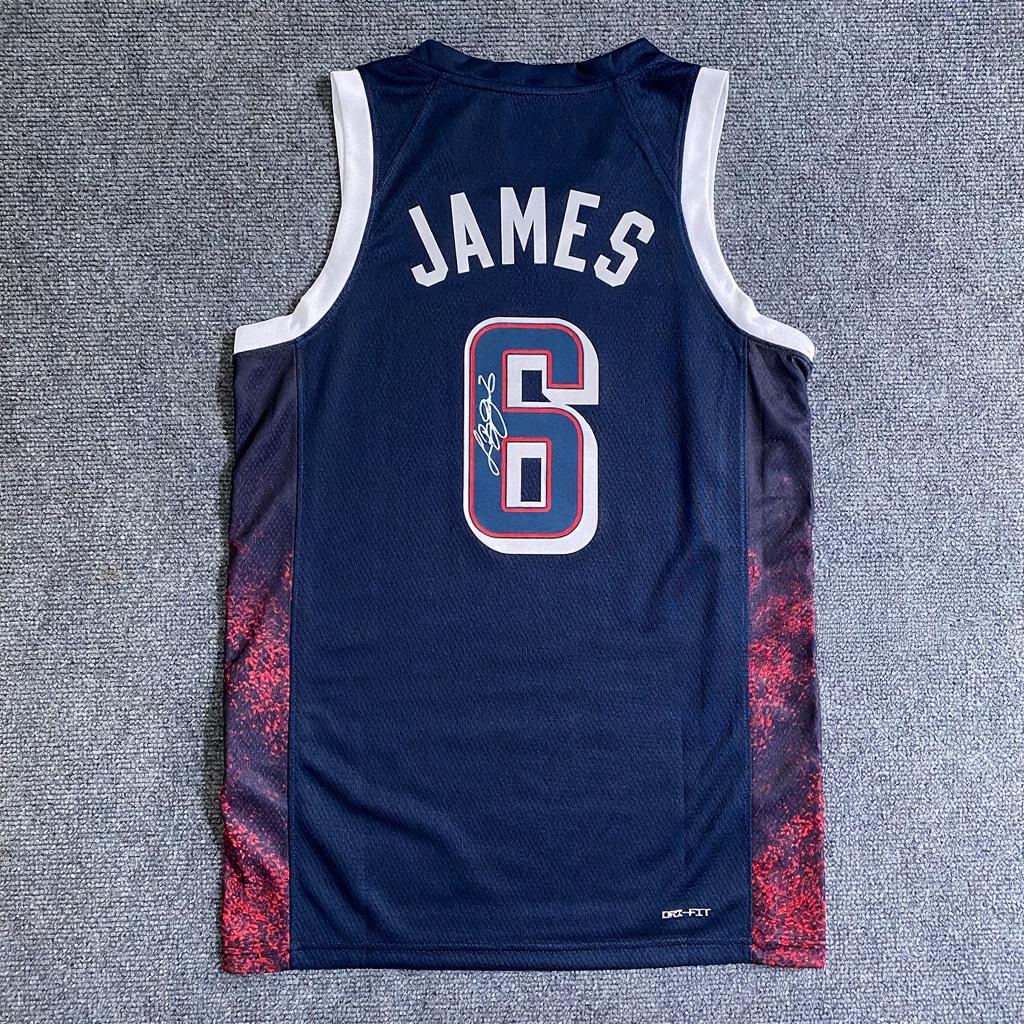 Lebron James SIGNED - Team Usa 2024 Away Jersey/Shirt - PRINTED AUTOGRAPH