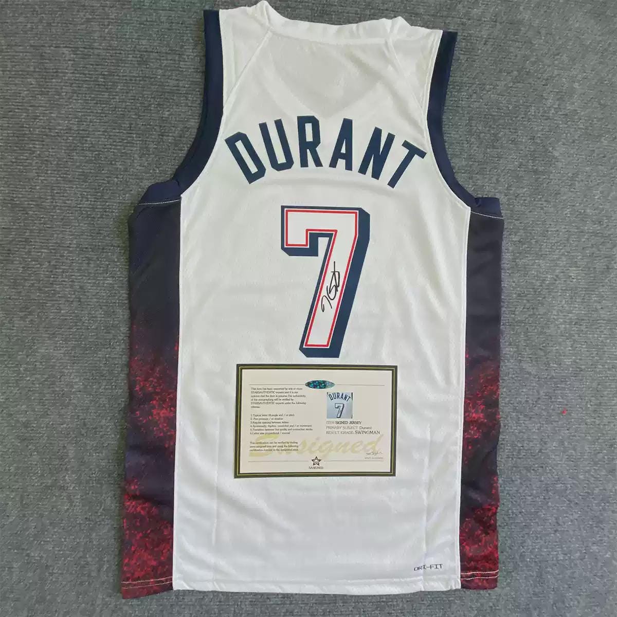 Kevin Durant SIGNED - Team Usa 2024 Home Jersey/Shirt - PRINTED AUTOGRAPH