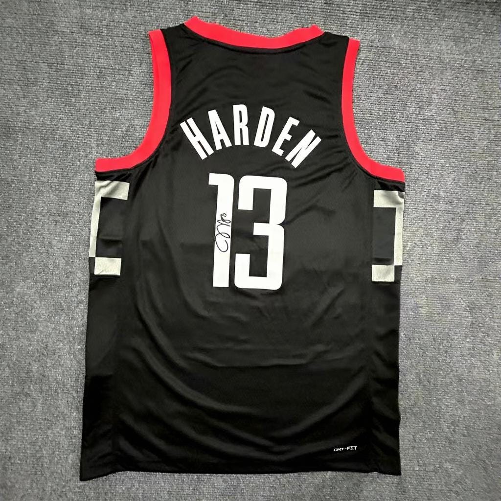 James Harden SIGNED - Houst. Rockets 03/04 Away Jersey/Shirt - PRINTED AUTOGRAPH
