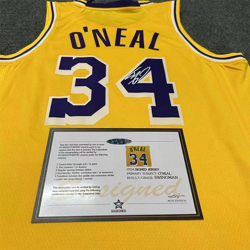 Shaquille O’Neal SIGNED - La. Lakers 96/97 Home Jersey/Shirt - PRINTED AUTOGRAPH