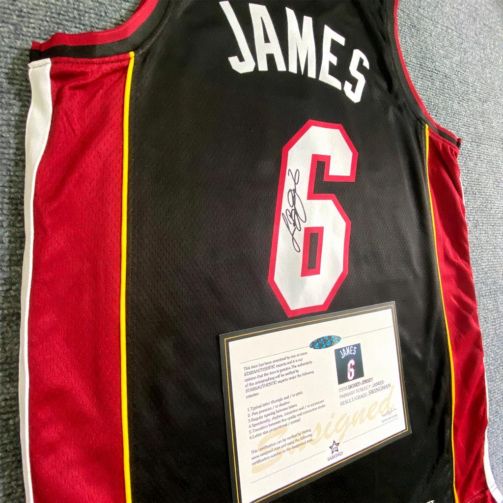 Lebron James SIGNED - Miami Heat 13/14 Away Jersey/Shirt - PRINTED AUTOGRAPH