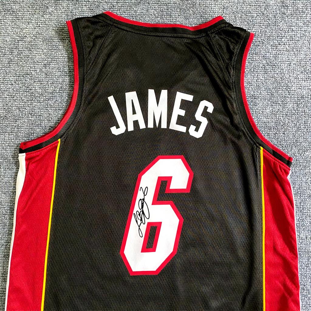 Lebron James SIGNED - Miami Heat 13/14 Away Jersey/Shirt - PRINTED AUTOGRAPH
