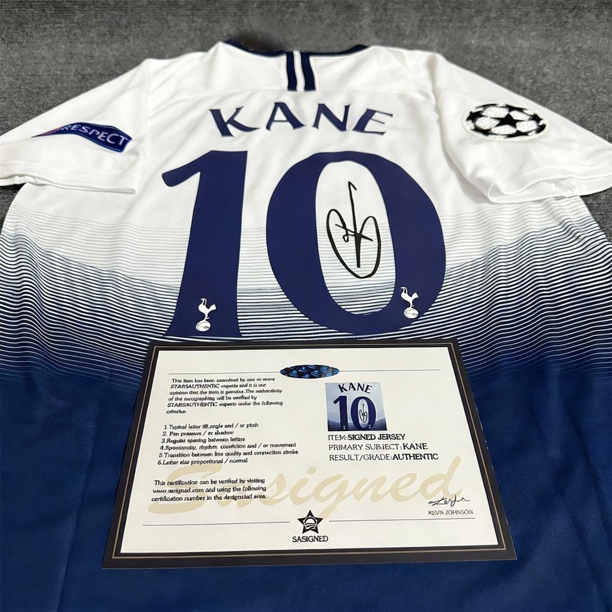 Harry Kane SIGNED - Tottenham H. 18/19 Home Jersey/Shirt - PRINTED AUTOGRAPH