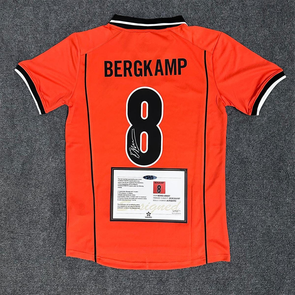 Dennis Bergkamp SIGNED - Netherlands 1998 Home Jersey/Shirt - PRINTED AUTOGRAPH