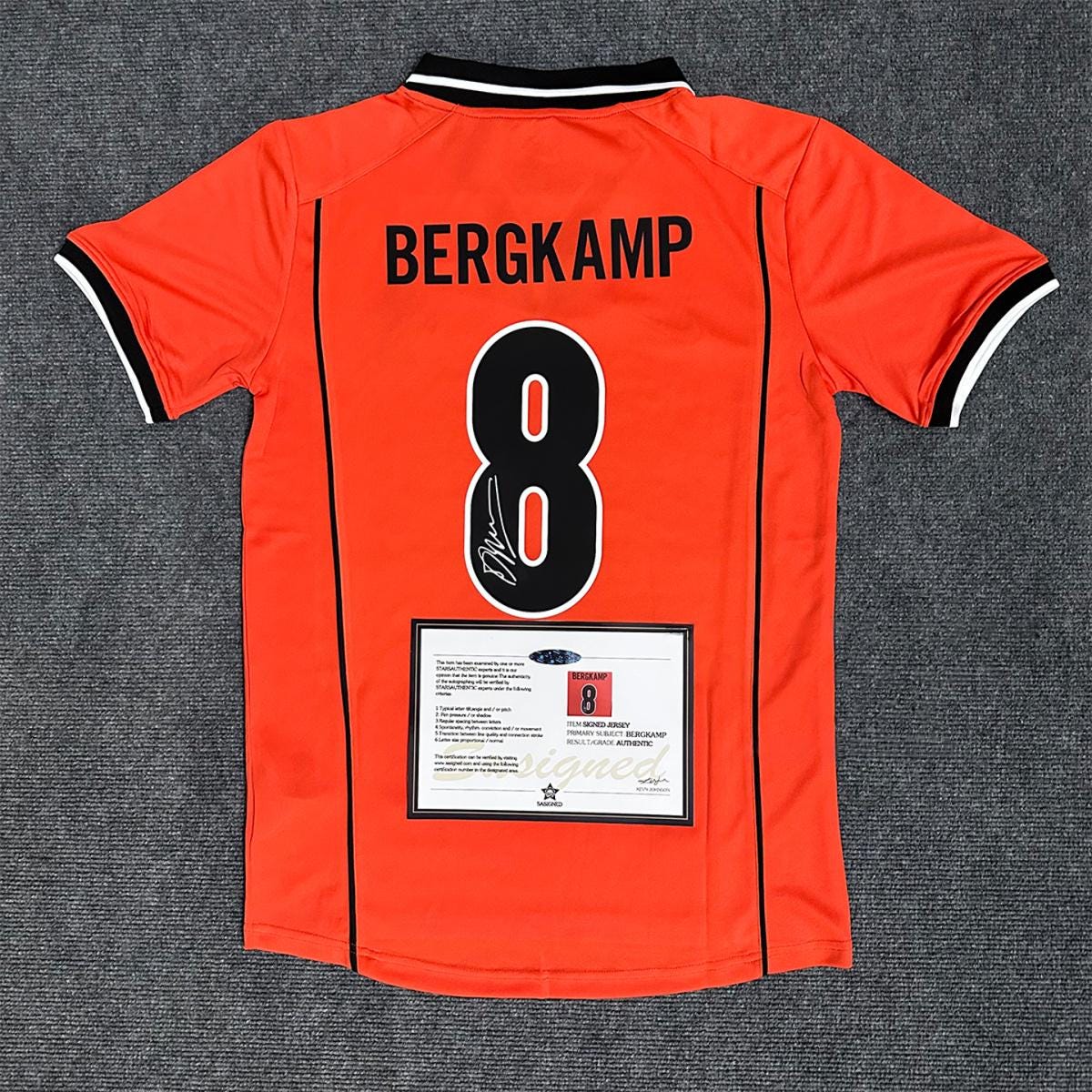 Dennis Bergkamp SIGNED - Netherlands 1998 Home Jersey/Shirt - PRINTED AUTOGRAPH