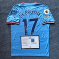 KEVIN DE BRUYNE | MANCHESTER CITY 22/23 HOME DISPLAY JERSEY | PRINTED SIGNATURE