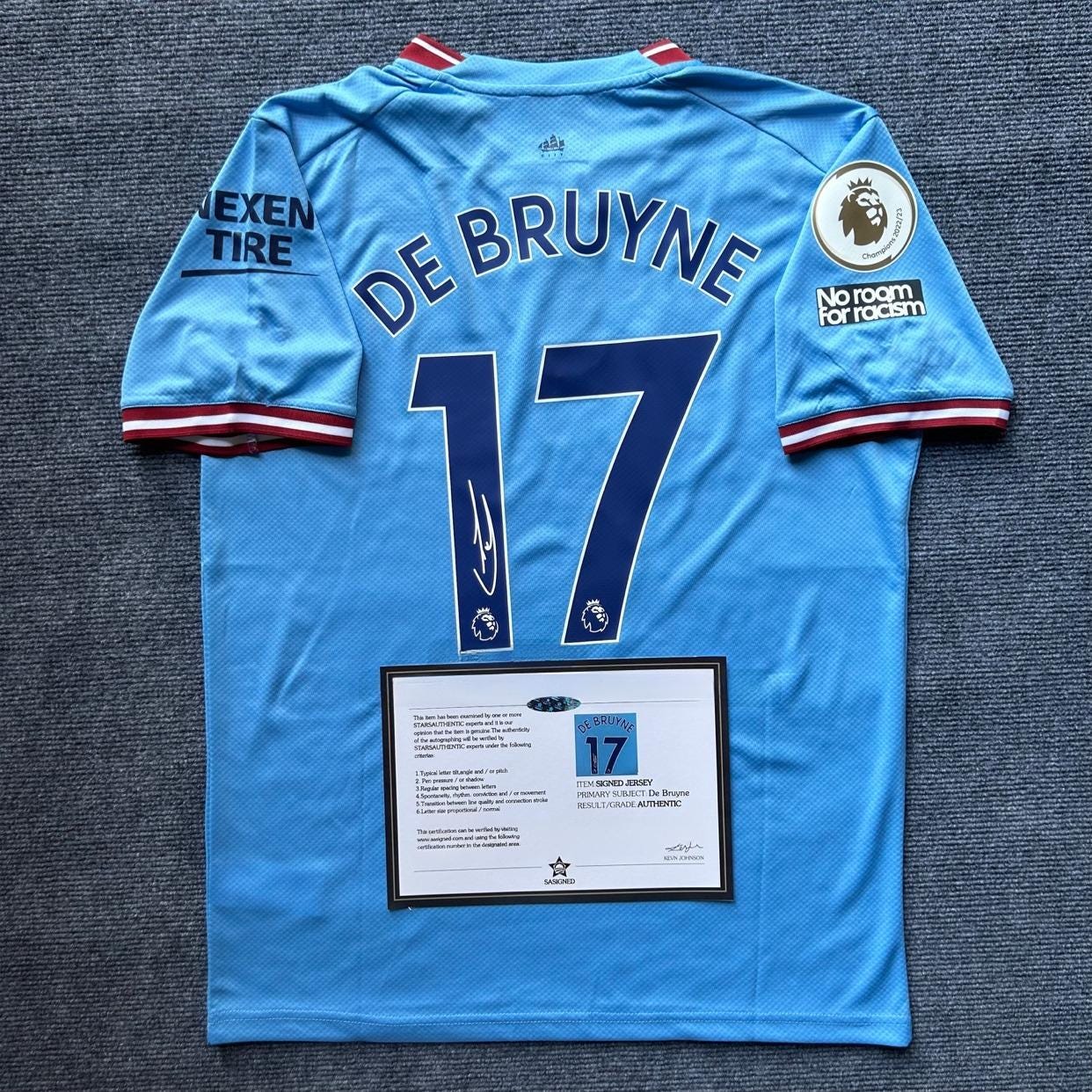 Kevin De Bruyne SIGNED - Manchester City 22/23 Home Jersey/Shirt - PRINTED AUTOGRAPH
