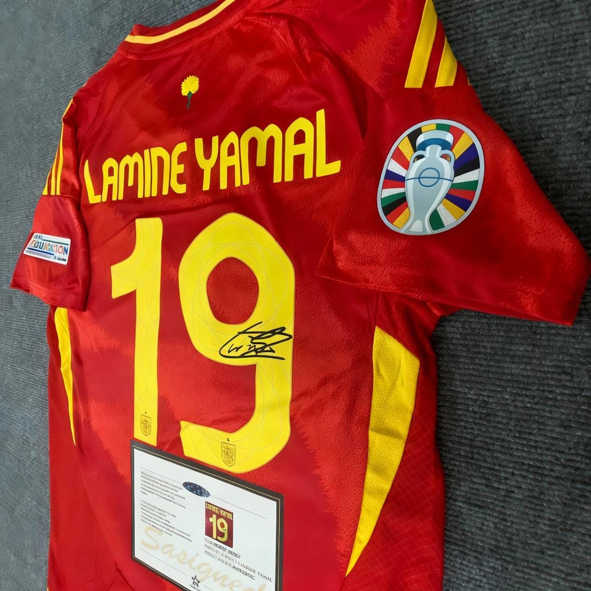 Lamine Yamal SIGNED - Spain Euro 2024 Home Jersey/Shirt - PRINTED AUTOGRAPH