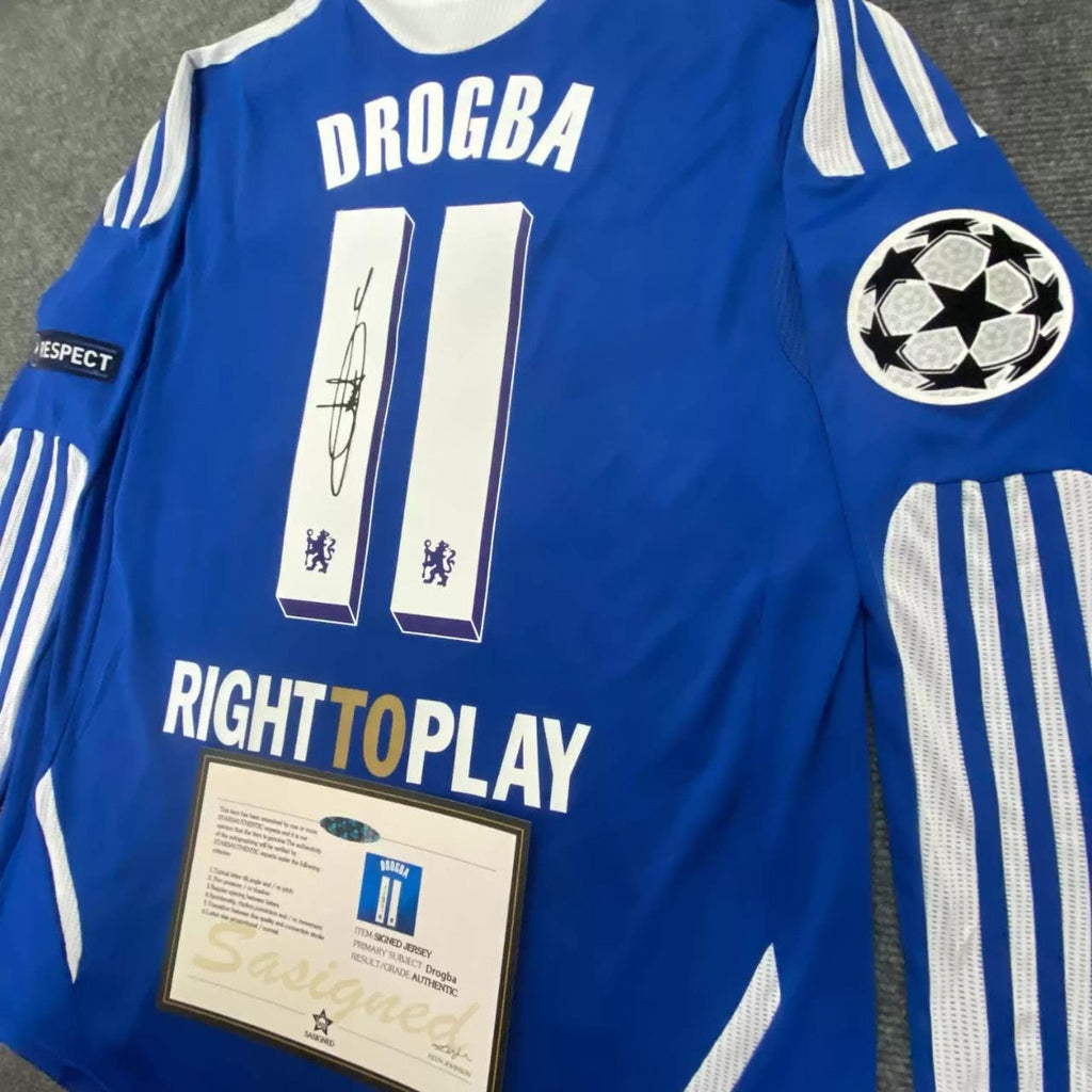 Didier Drogba SIGNED - Chelsea 11/12 Home Jersey/Shirt - PRINTED AUTOGRAPH