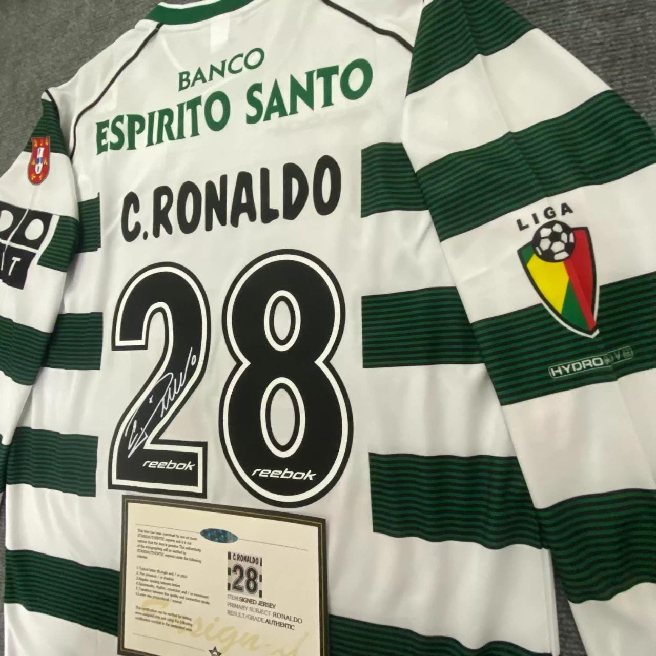 Cristiano Ronaldo SIGNED - Sporting Lisbon 01/03 Home Jersey/Shirt - PRINTED AUTOGRAPH