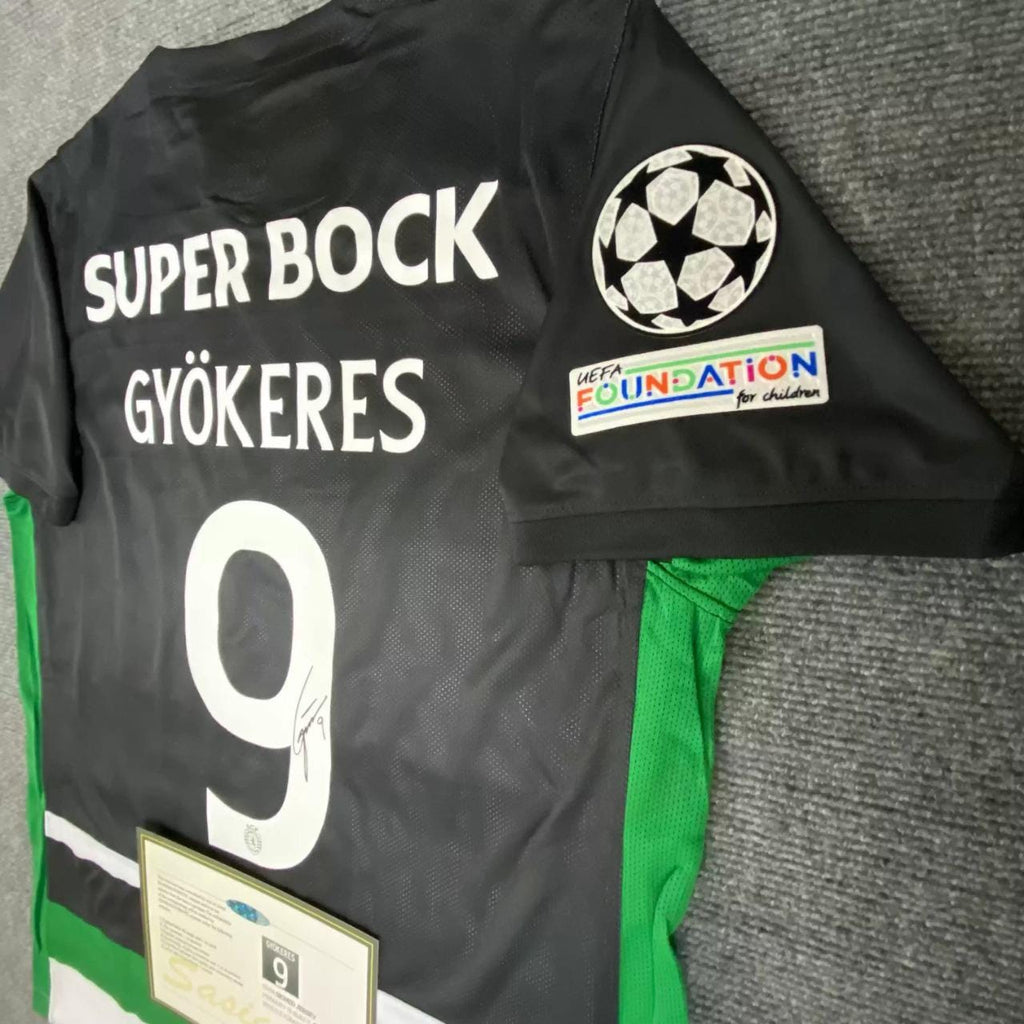 Viktor Gyökeres SIGNED - Sporting Lisbon 24/25 Home Jersey/Shirt - PRINTED AUTOGRAPH