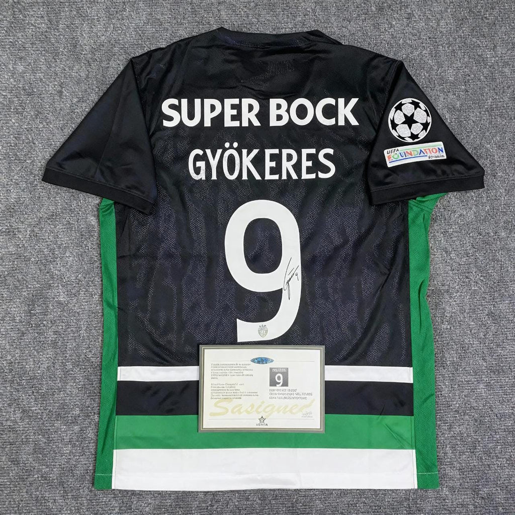 Viktor Gyökeres SIGNED - Sporting Lisbon 24/25 Home Jersey/Shirt - PRINTED AUTOGRAPH