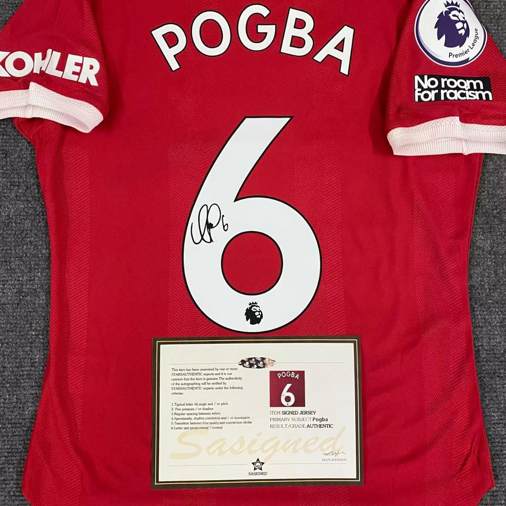 Paul Pogba SIGNED - Manchester United 21/22 Home Jersey/Shirt - PRINTED AUTOGRAPH