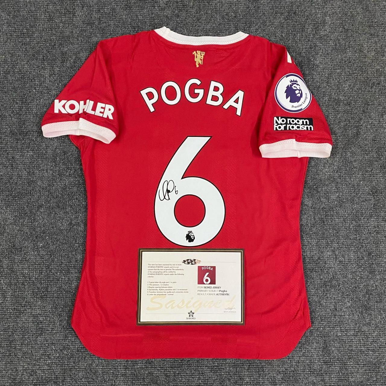 Paul Pogba SIGNED - Manchester United 21/22 Home Jersey/Shirt - PRINTED AUTOGRAPH