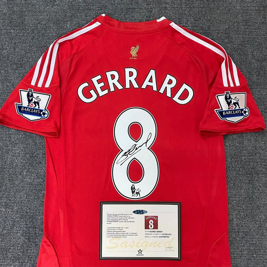 Steven Gerrard SIGNED - Liverpool 08/09 Home Jersey/Shirt - PRINTED AUTOGRAPH
