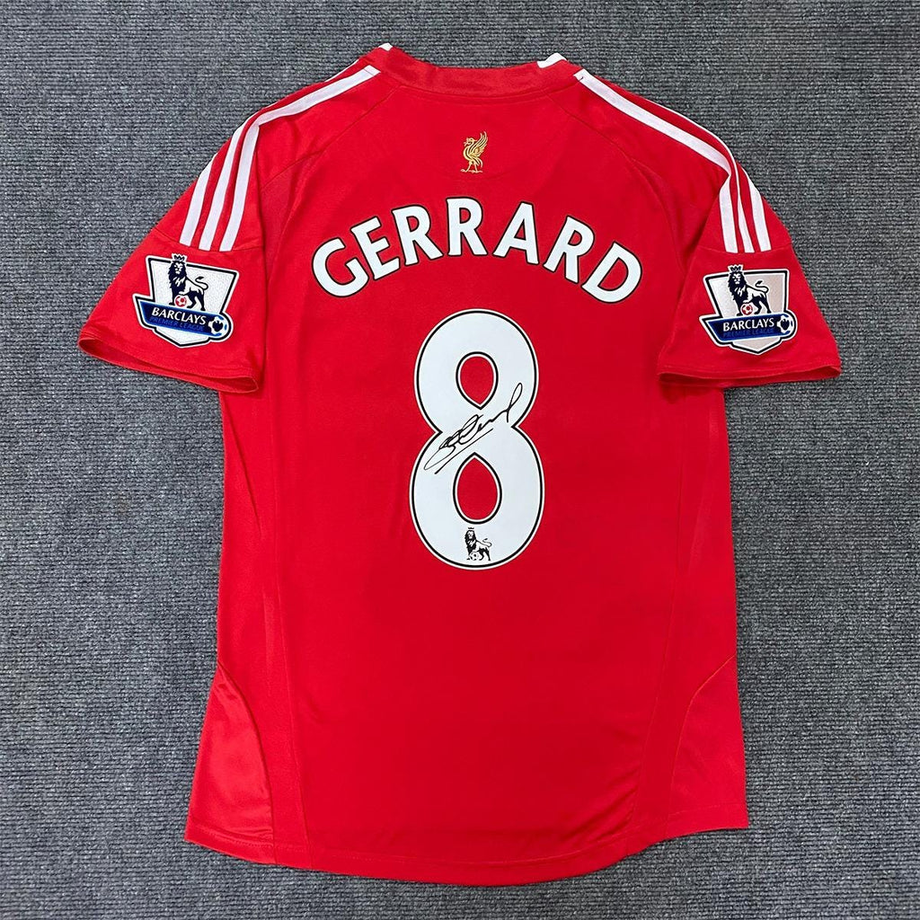 Steven Gerrard SIGNED - Liverpool 08/09 Home Jersey/Shirt - PRINTED AUTOGRAPH