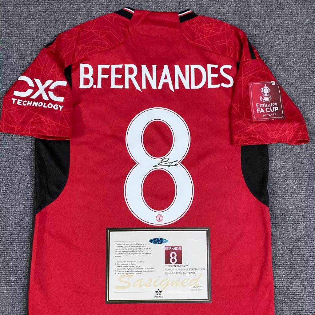 Bruno Fernandes SIGNED - Manchester United 24/25 Home Jersey/Shirt - PRINTED AUTOGRAPH