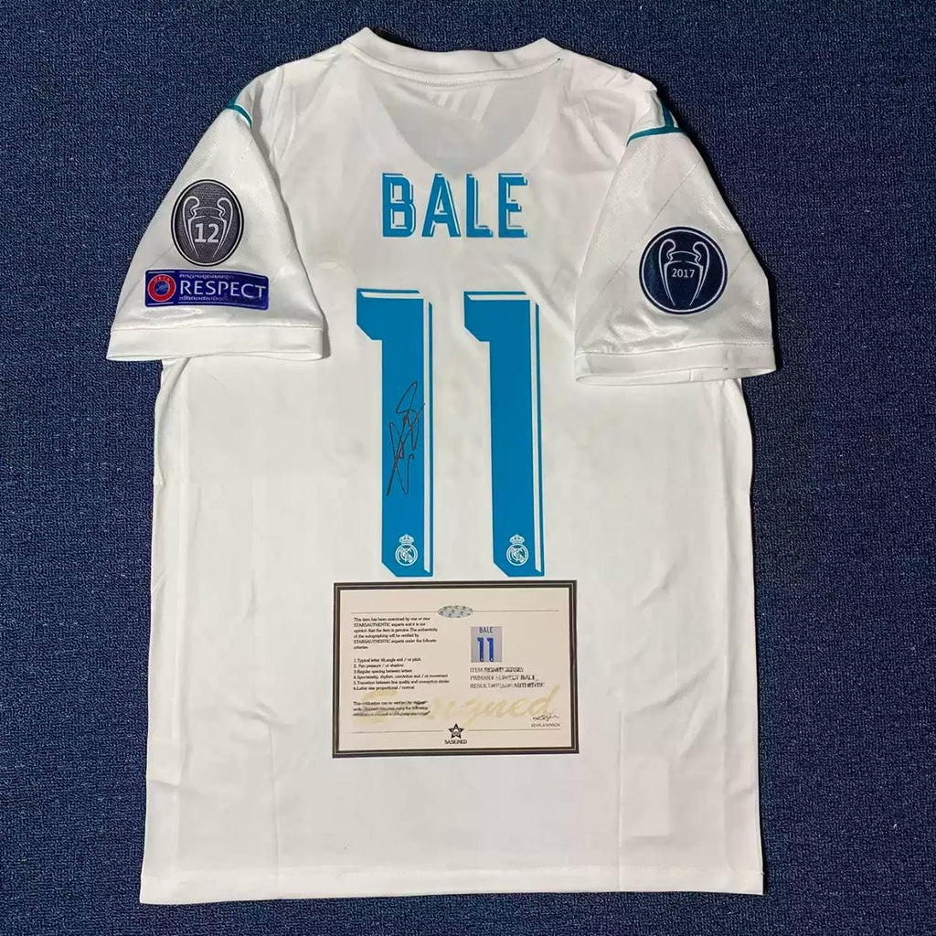 Gareth Bale SIGNED - Real Madrid 17/18 Home Jersey/Shirt - PRINTED AUTOGRAPH
