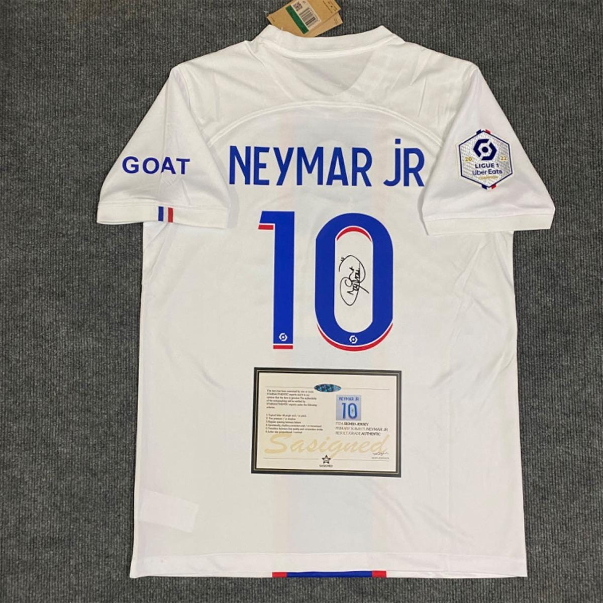 Neymar Jr SIGNED - Paris Saint-Germain 22/23 Away Jersey/Shirt - PRINTED AUTOGRAPH