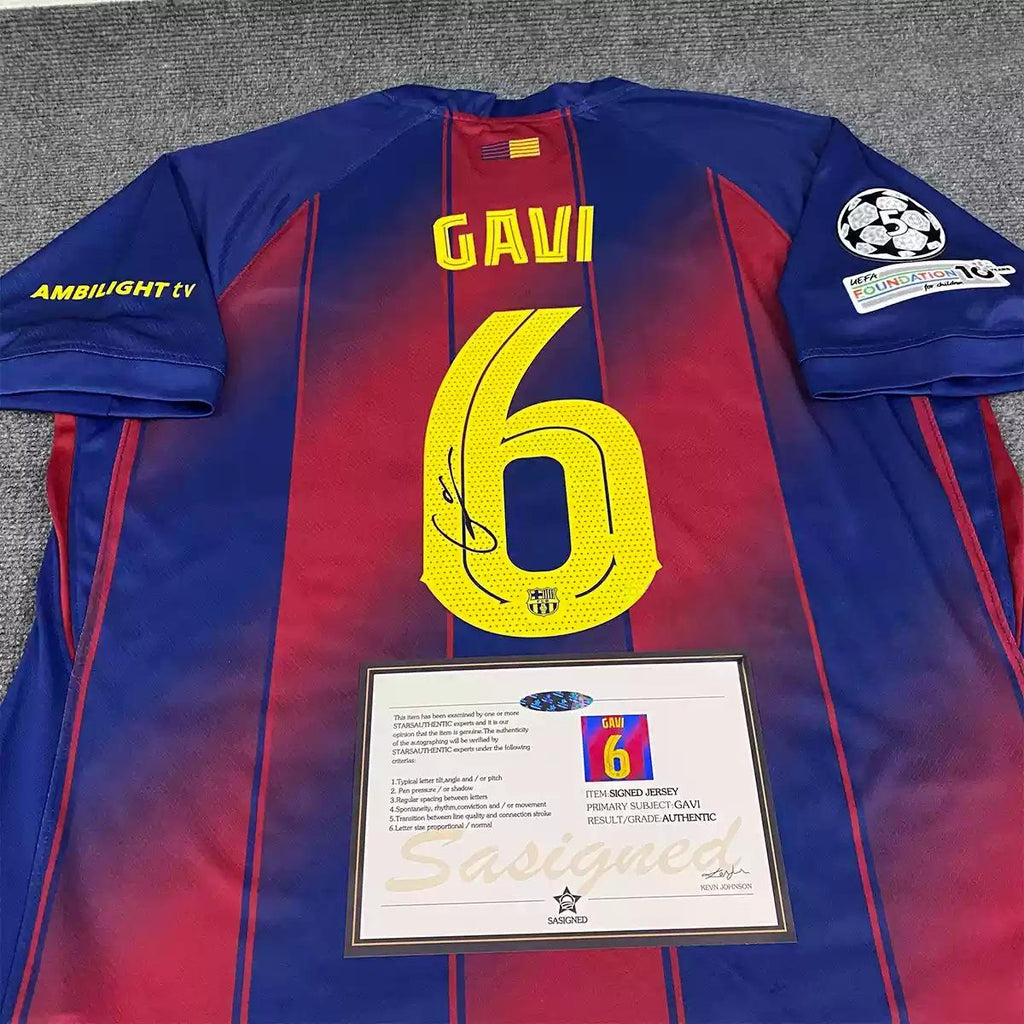Gavi SIGNED - Barcelona 25/26 Home Jersey/Shirt - PRINTED AUTOGRAPH