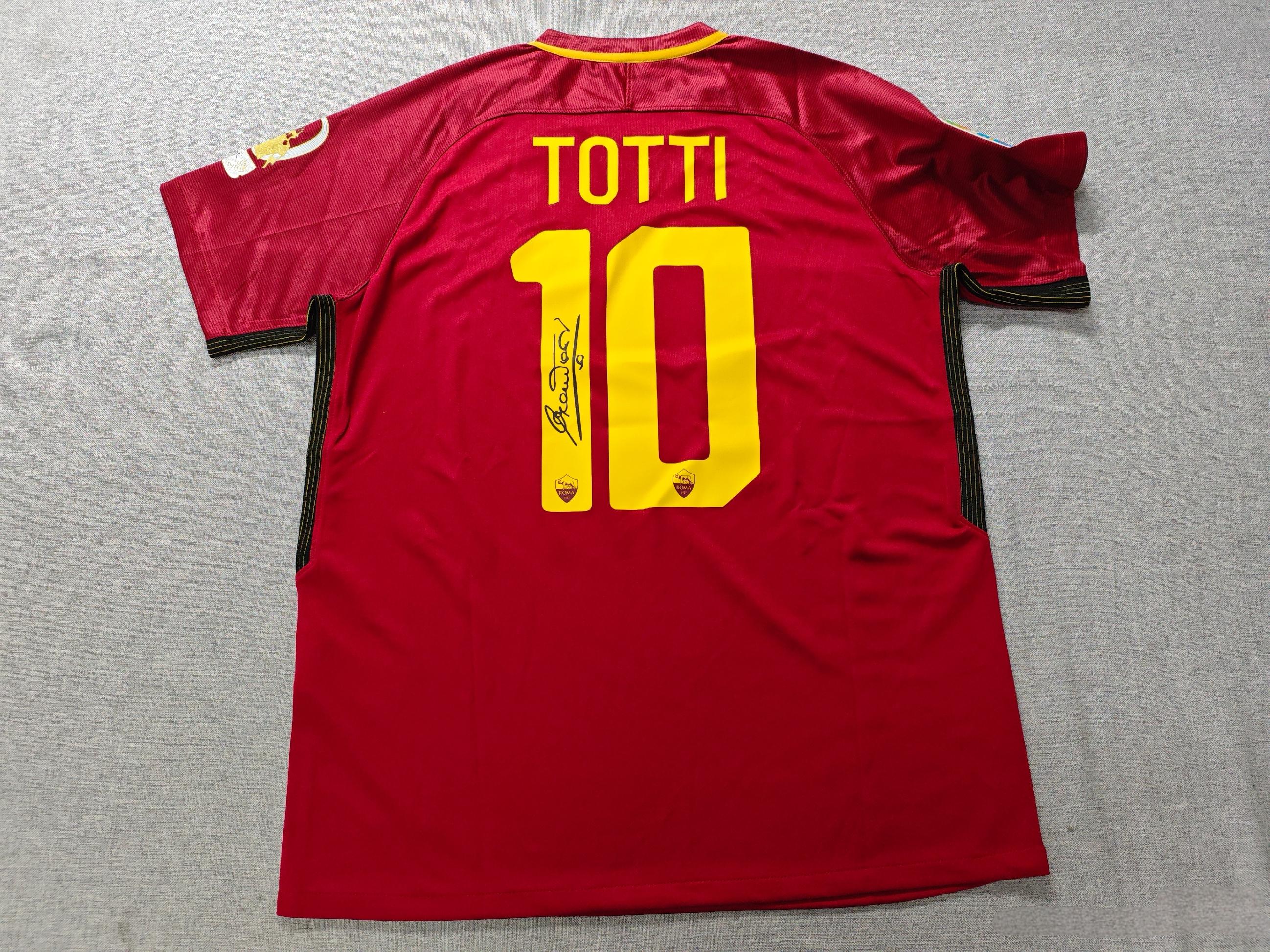 Francesco Totti SIGNED - Roma 17/18 Home Jersey/Shirt - PRINTED AUTOGRAPH