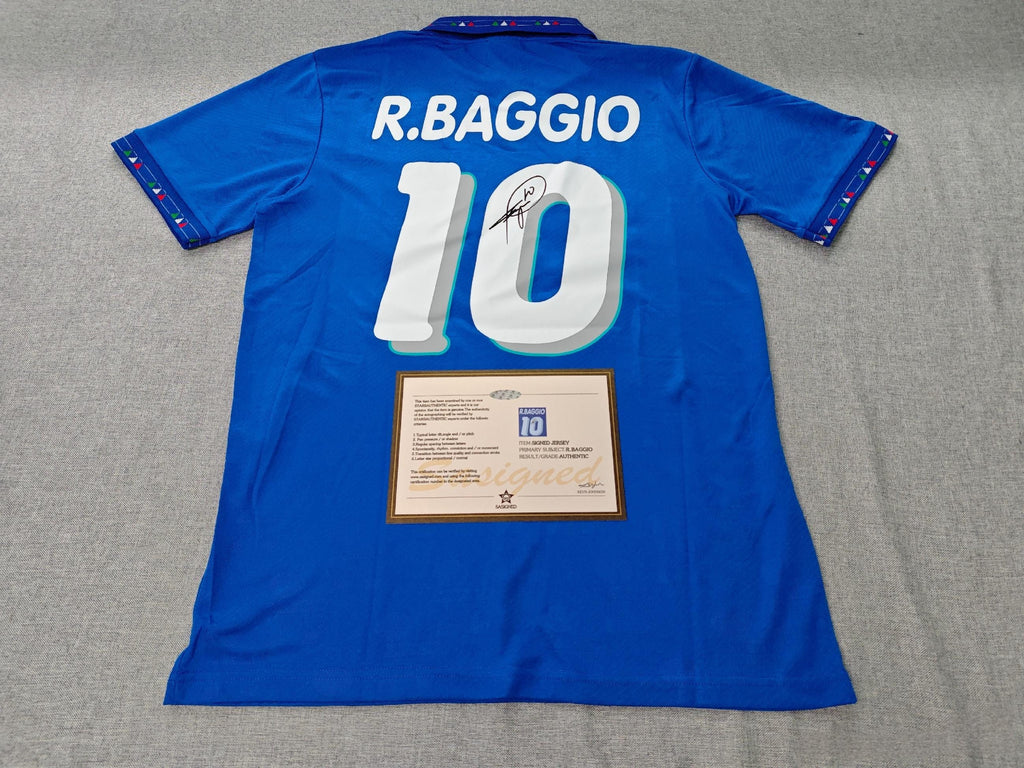 Roberto Baggio SIGNED - Italy 1994 Home Jersey/Shirt - PRINTED AUTOGRAPH