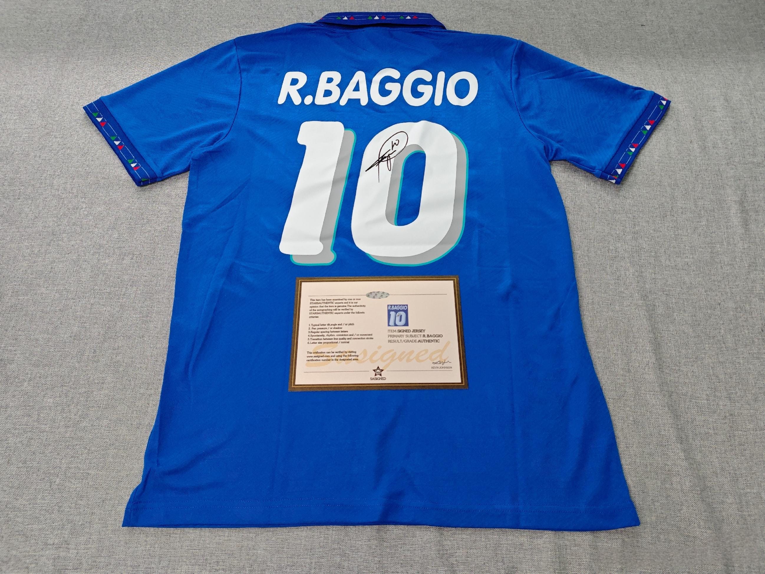 Roberto Baggio SIGNED - Italy 1994 Home Jersey/Shirt - PRINTED AUTOGRAPH