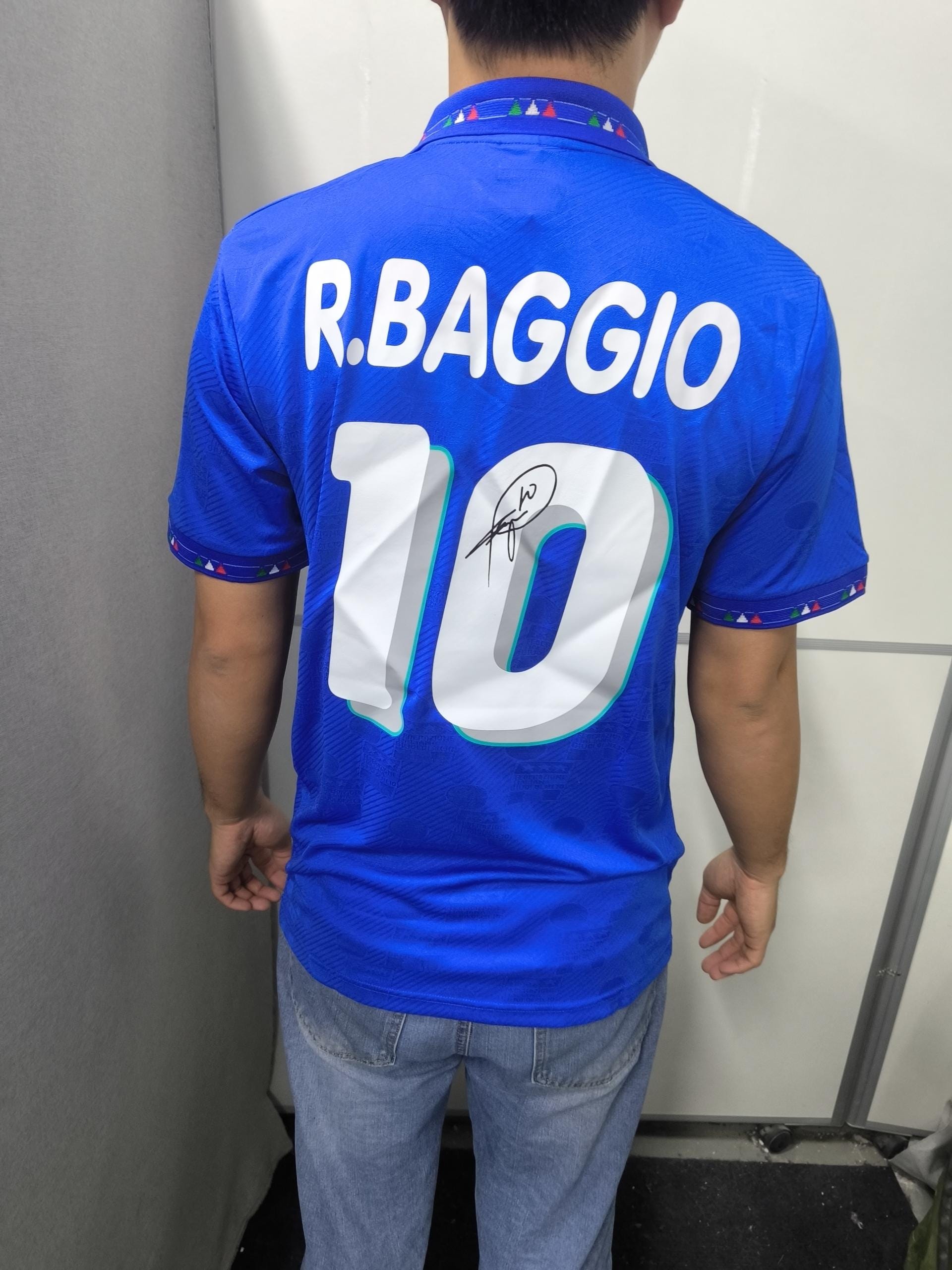 Roberto Baggio SIGNED - Italy 1994 Home Jersey/Shirt - PRINTED AUTOGRAPH