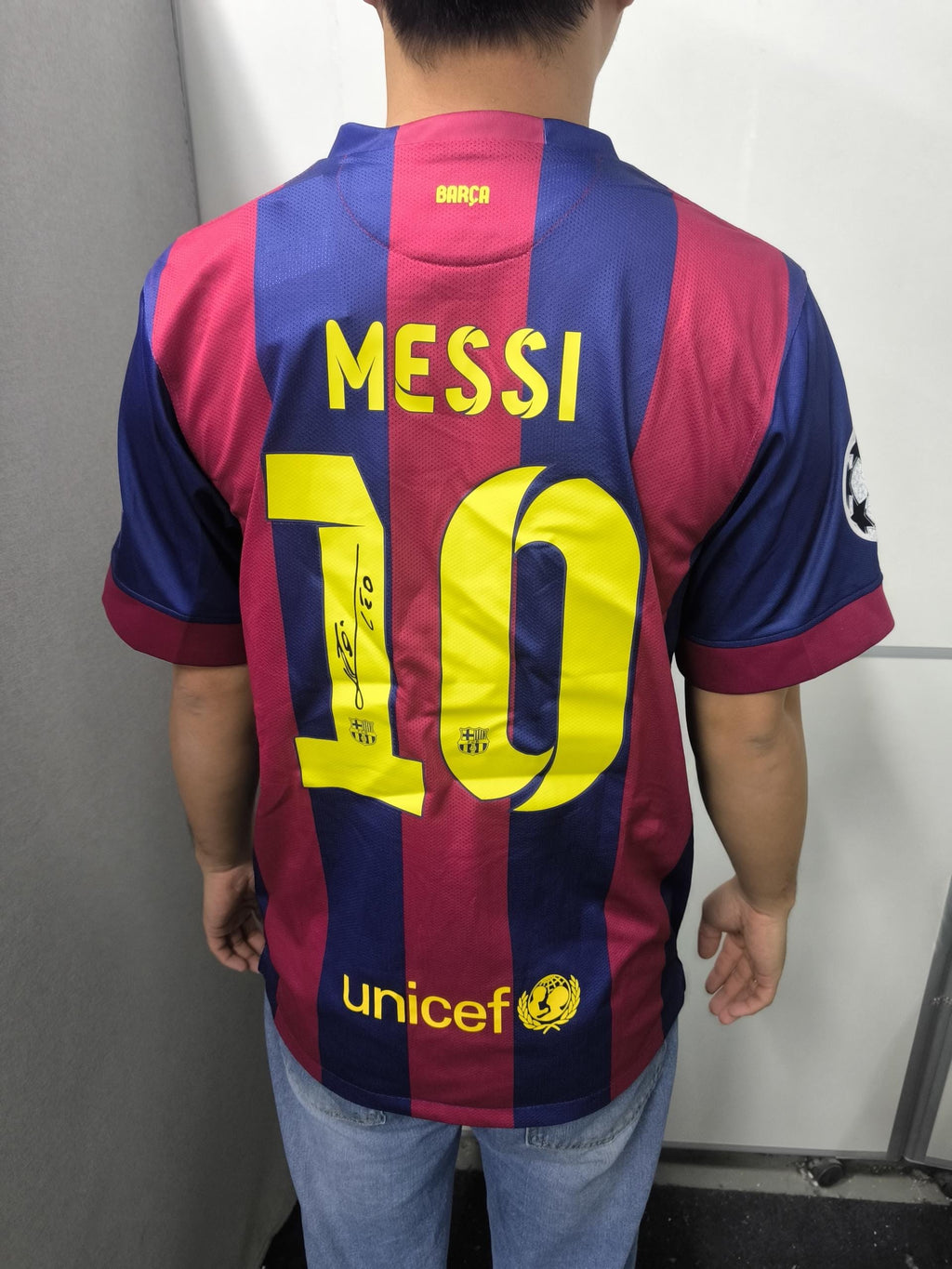Lionel Messi SIGNED - Barcelona 14/15 Home Jersey/Shirt - PRINTED AUTOGRAPH