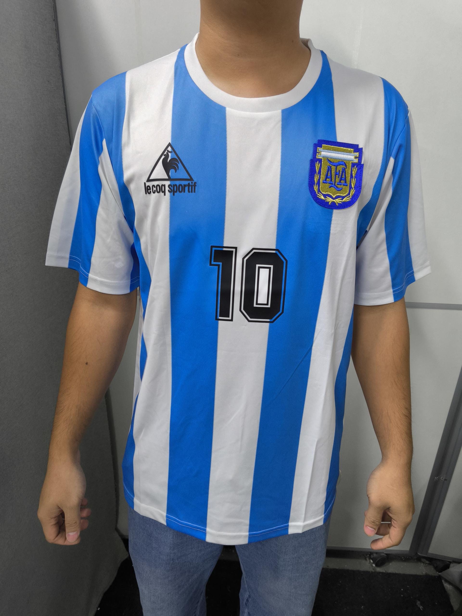 Diego Maradona SIGNED - Argentina 1986 Home Jersey/Shirt - PRINTED AUTOGRAPH