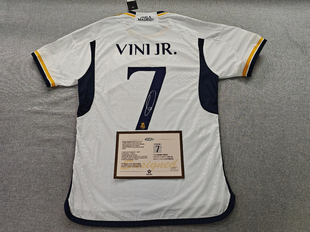Vinícius Júnior SIGNED - Real Madrid 23/24 Home Jersey/Shirt - PRINTED AUTOGRAPH