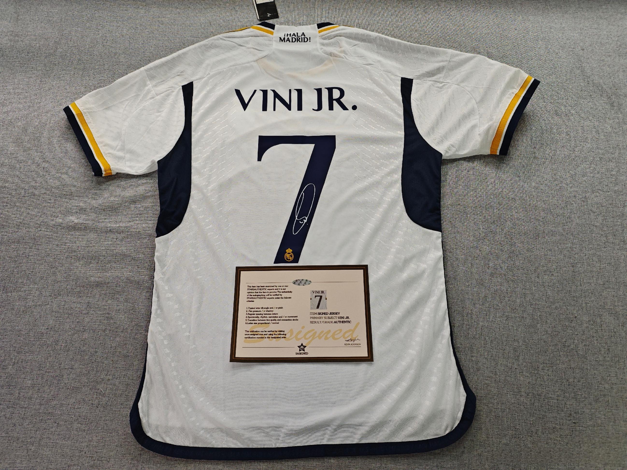 Vinícius Júnior SIGNED - Real Madrid 23/24 Home Jersey/Shirt - PRINTED AUTOGRAPH