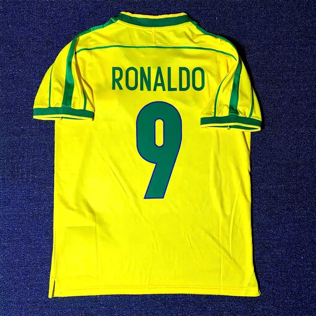 Ronaldo SIGNED - Brazil 1998 Home Jersey/Shirt - PRINTED AUTOGRAPH