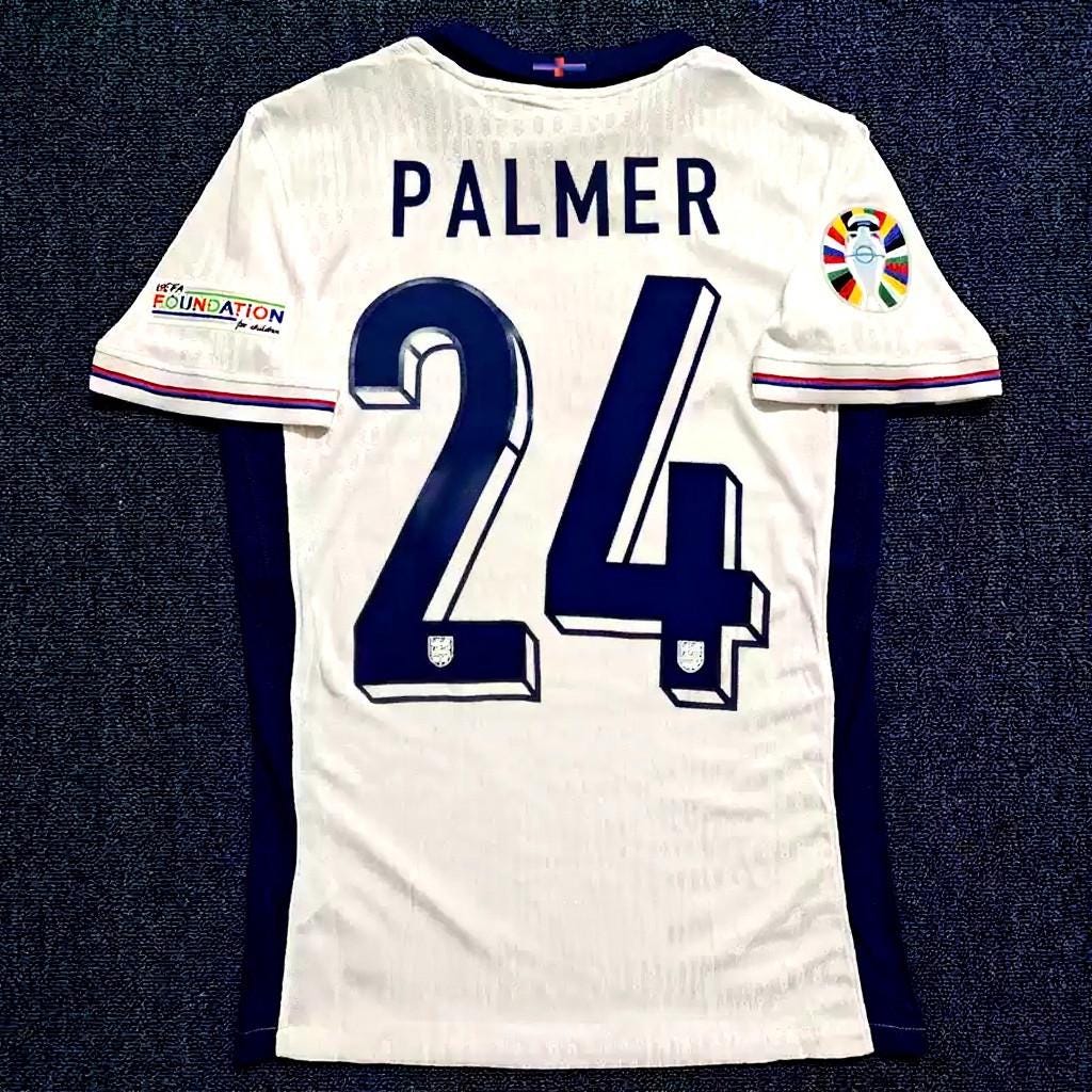 Cole Palmer SIGNED - England Euro 2024 Home Jersey/Shirt - PRINTED AUTOGRAPH